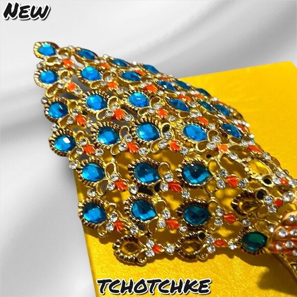 NEW NIB Peacock tchotchke Trinket Box – Vintage Style, Jeweled & Gift-Ready - Picture 8 of 10